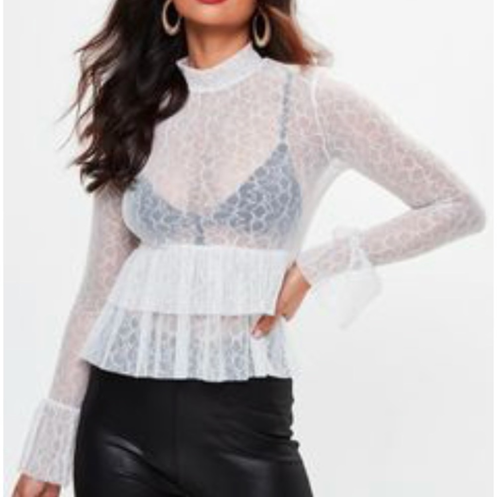Missguided white lace top